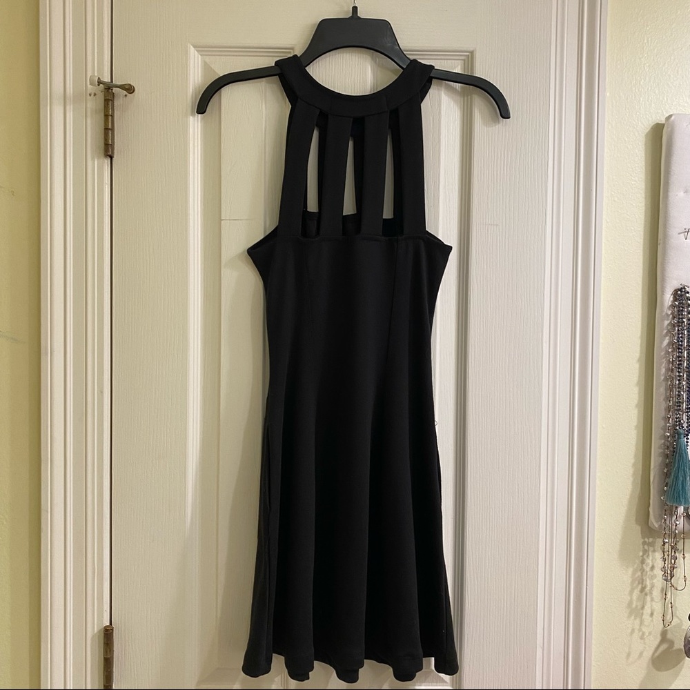 Free People Beach black Cage Fit & Flare Dress